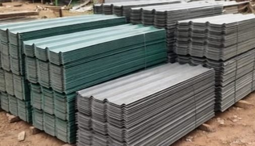 Stacks of IBR roofing sheets